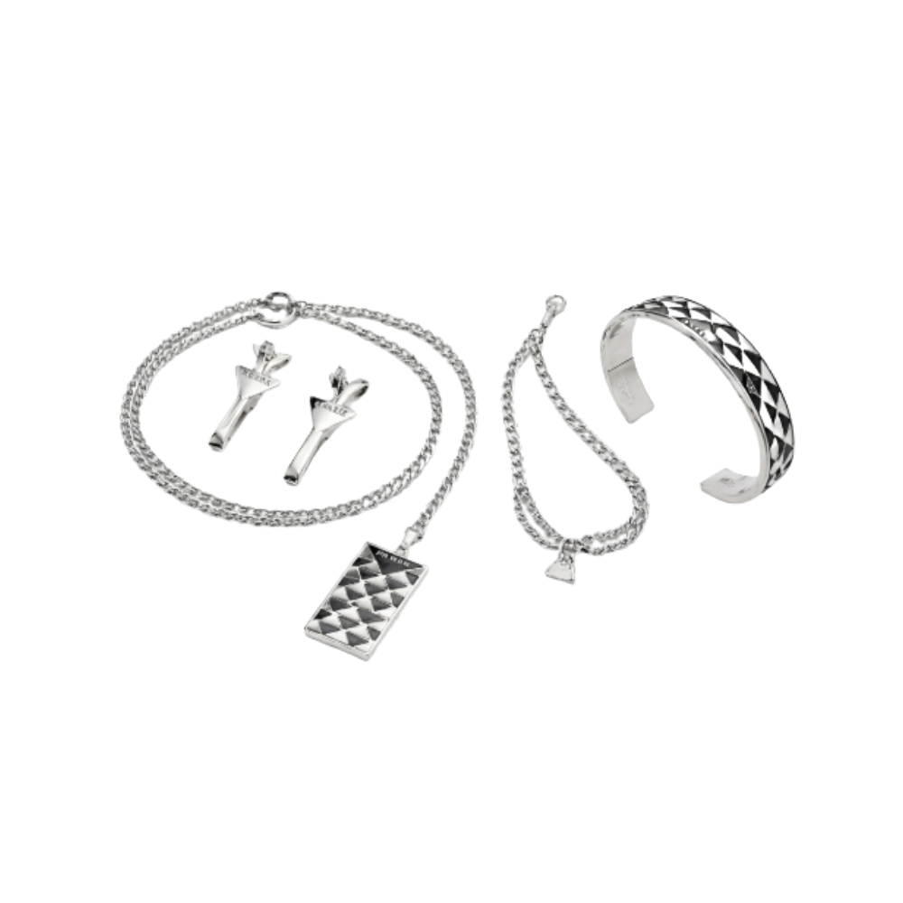 Prada Jewelry | Set Silver Black White Enamel