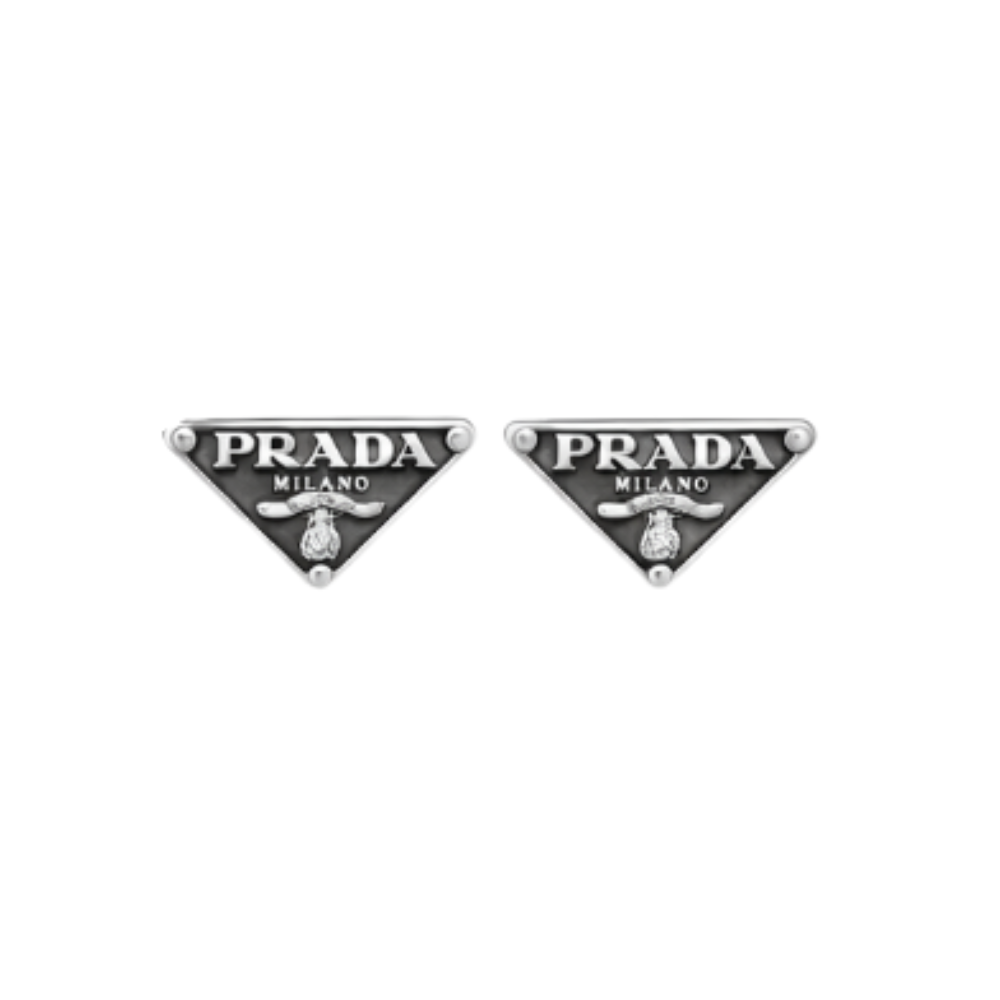 Prada Jewelry | Triangle Logo Jewelry Set Silver
