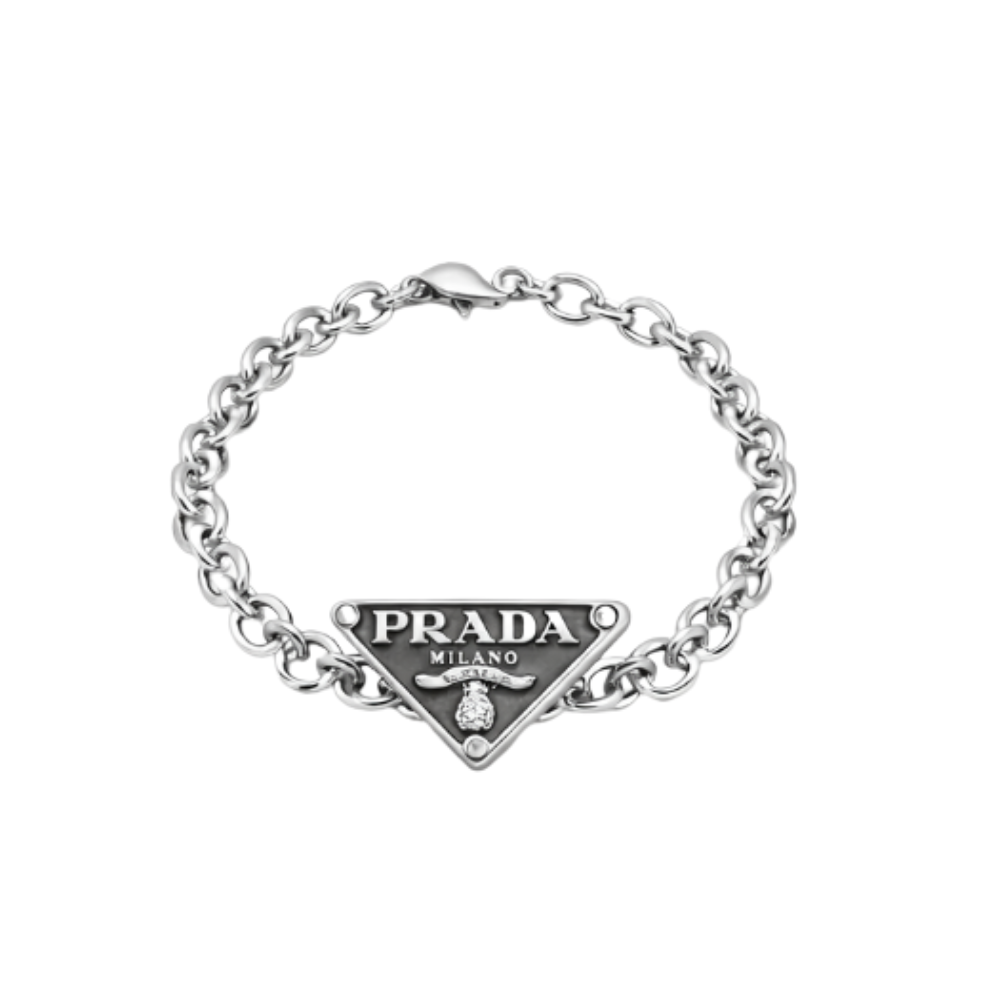 Prada Jewelry | Triangle Logo Jewelry Set Silver