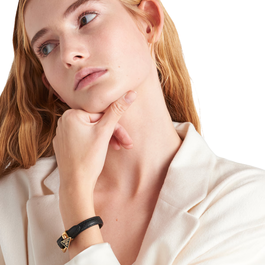 Prada Jewelry | Saffiano Leather Bracelet Black