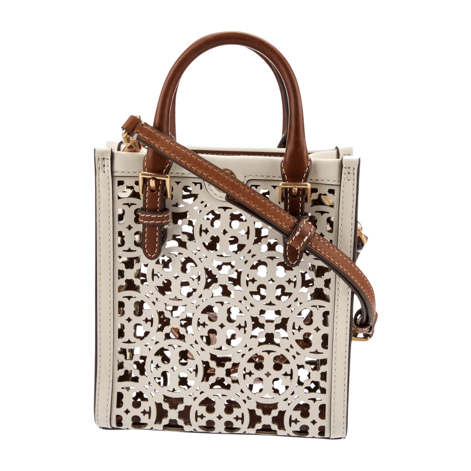 Tory Burch Bag | T Monogram Laser-Cut Mini Tote Bag