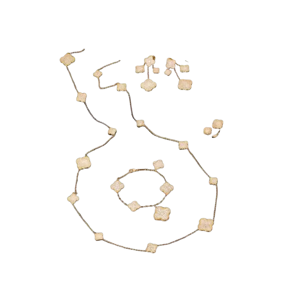 Van Cleef & Arpels Jewelry | Jewelry Set Gold Full Crystals