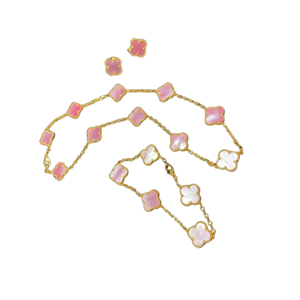 Van Cleef & Arpels Jewelry | Alhambra Jewelry Set Gold Pink Mother Pearl