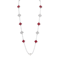 Van Cleef & Arpels Jewelry | Red Clover Diamond Necklace and Bracelet Set