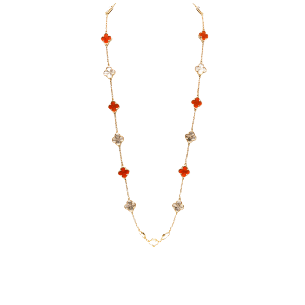 Van Cleef & Arpels Jewelry | Red Clover Necklace Earring Bracelet