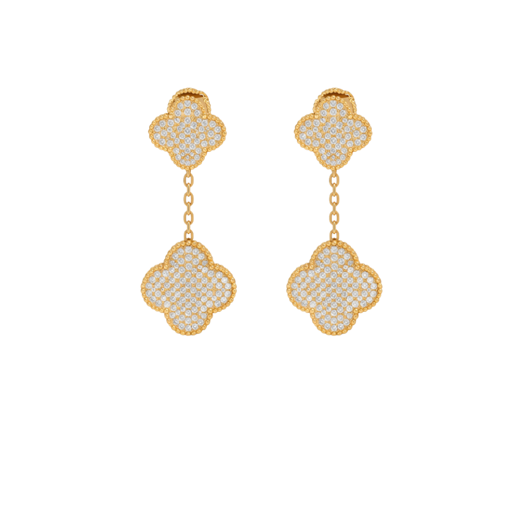 Van Cleef & Arpels Jewelry | Dangle Earrings Gold Full Crystals