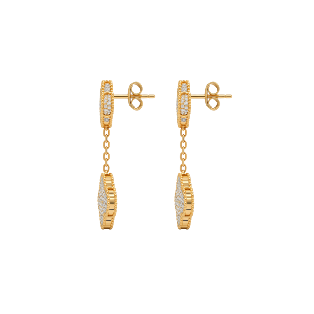 Van Cleef & Arpels Jewelry | Dangle Earrings Gold Full Crystals