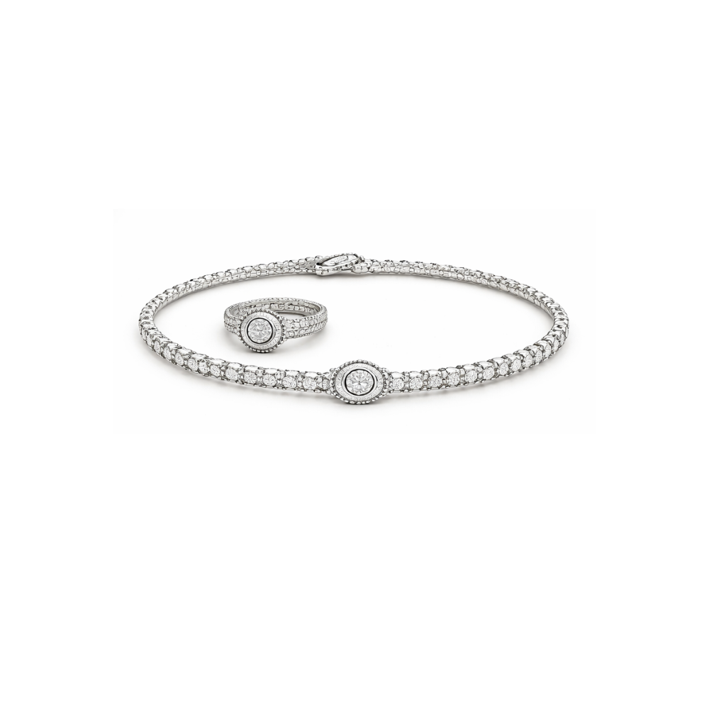 Van Cleef & Arpels Jewelry | Diamond Motif Bracelet and Ring Set