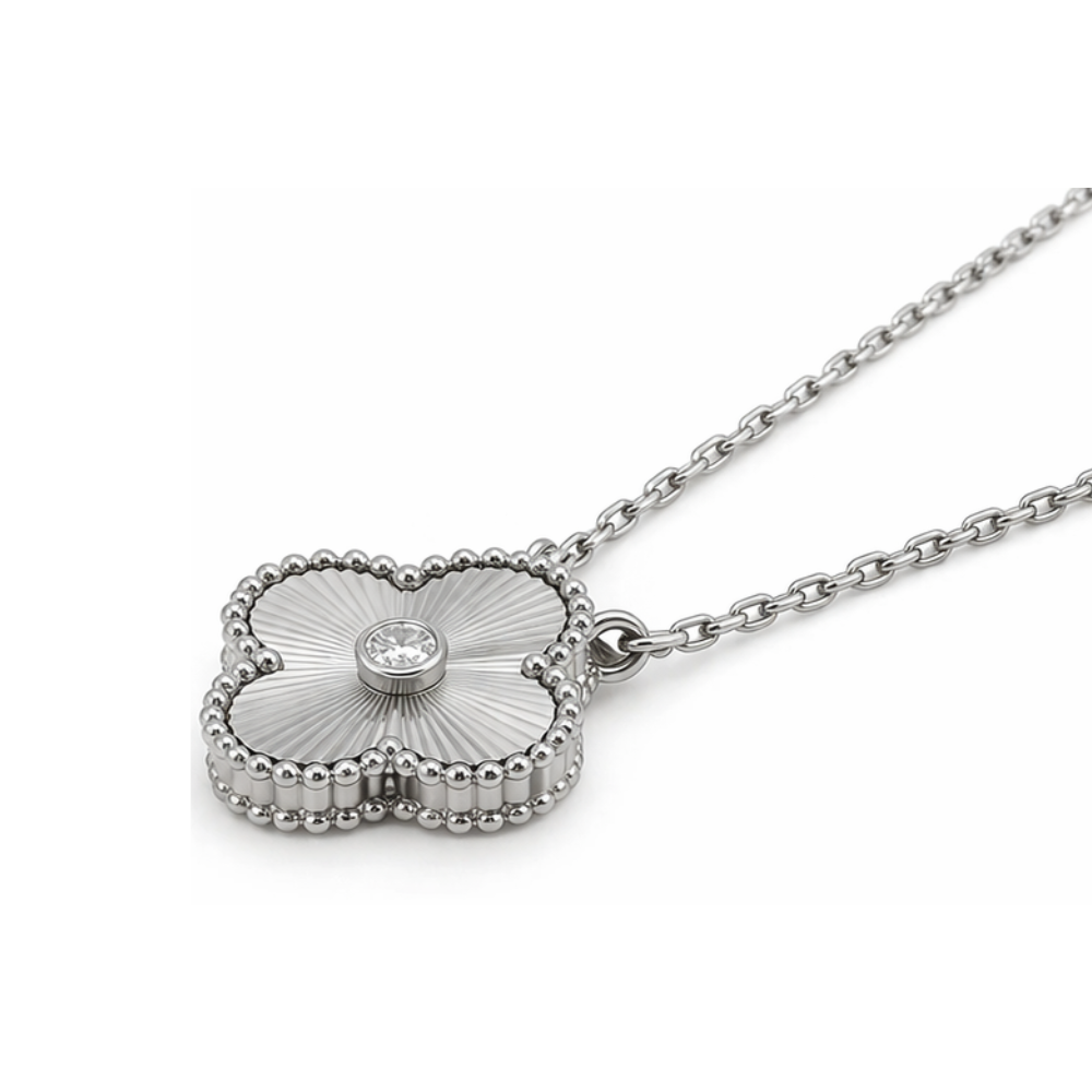 Van Cleef & Arpels Jewelry | Guilloche Clover Pendant Necklace