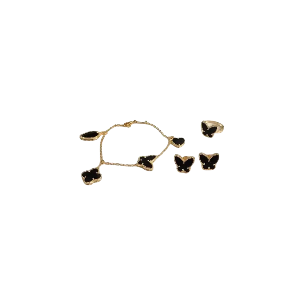 Van Cleef & Arpels Jewelry | Butterfly Heart Jewelry Set Gold