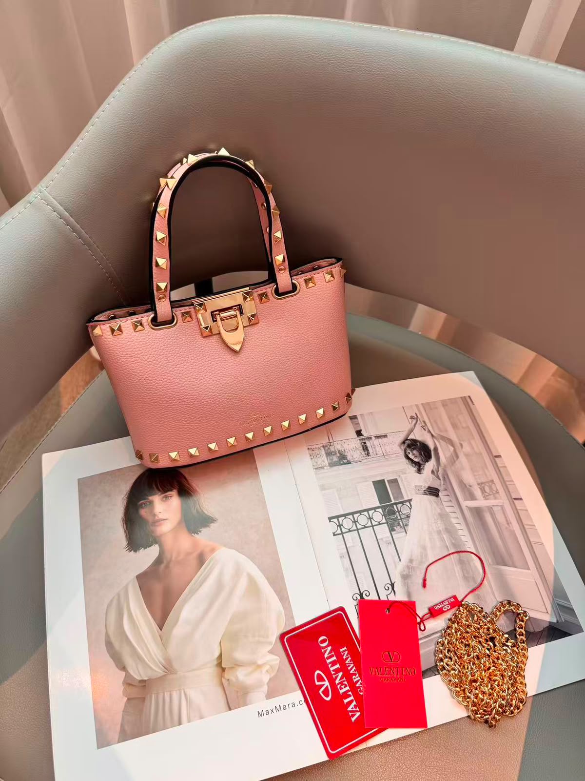 Valentino Bag Garavani Rockstud Mini Grainy Calfskin