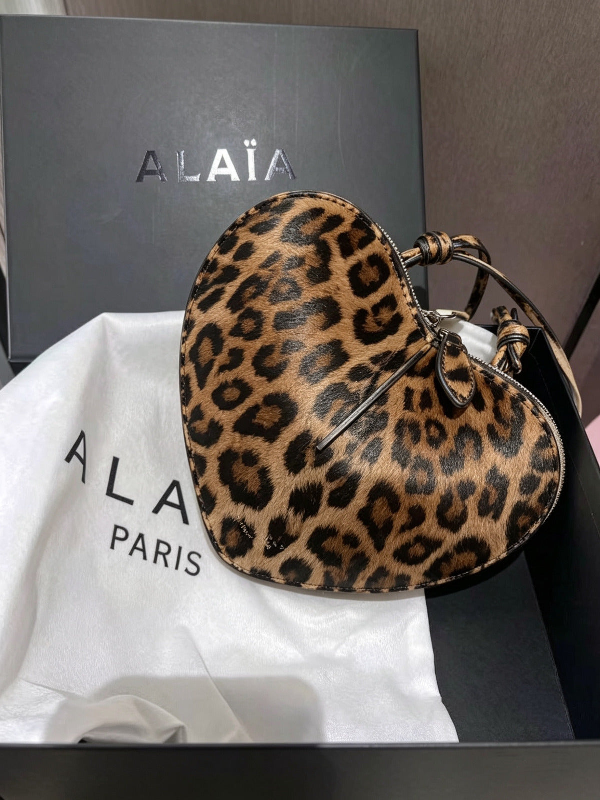 Alaïa Bag Le Cœur Bag Calfskin Tiger