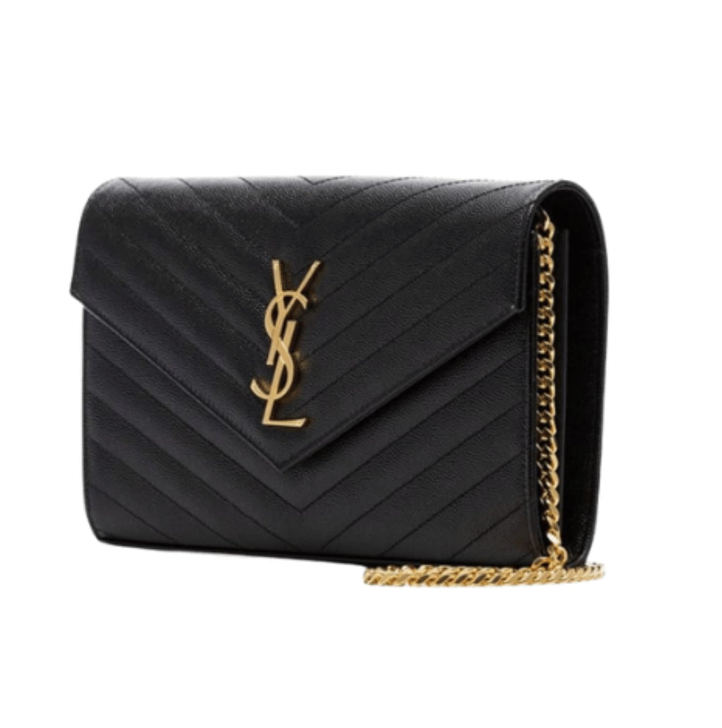 Saint Laurent Bag | Cassandre Envelope Chain Crossbody Black Grain De Poudre Leather