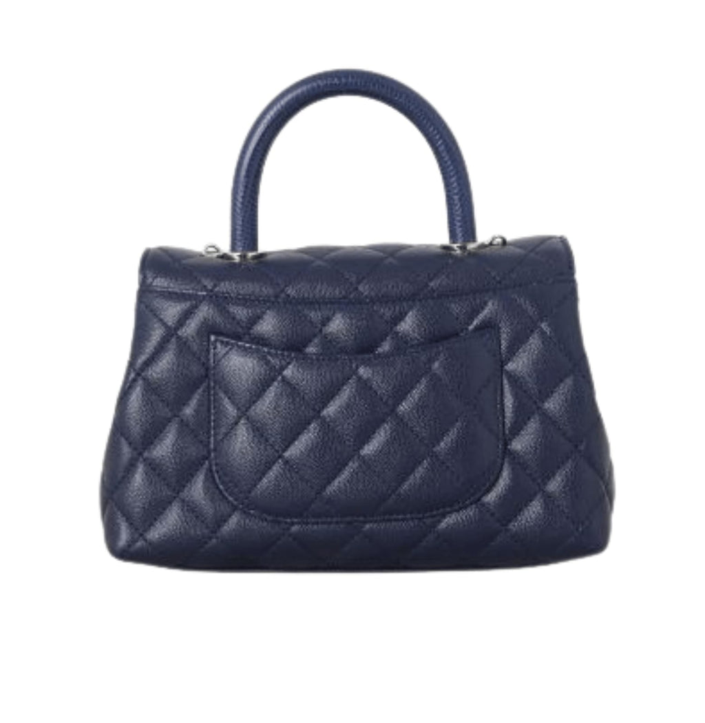 Chanel Bag | Coco Handle Mini Navy Blue Caviar Leather