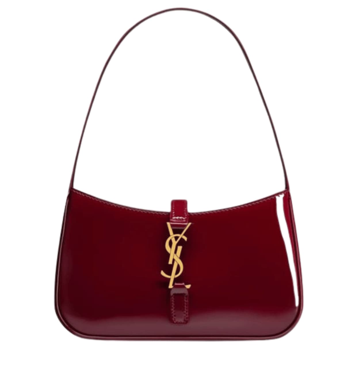 Saint Laurent Bag | Le 5 À 7 Mini Patent-Leather Shoulder Bag Dark Red