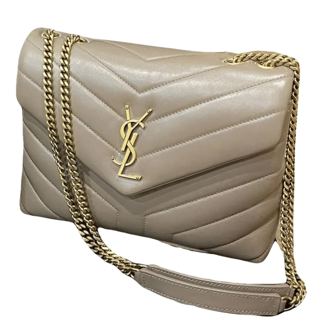Saint Laurent Bag | Loulou Small Chain Bag Beige Calfskin Leather