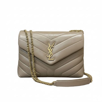 Saint Laurent Bag | Loulou Small Chain Bag Beige Calfskin Leather