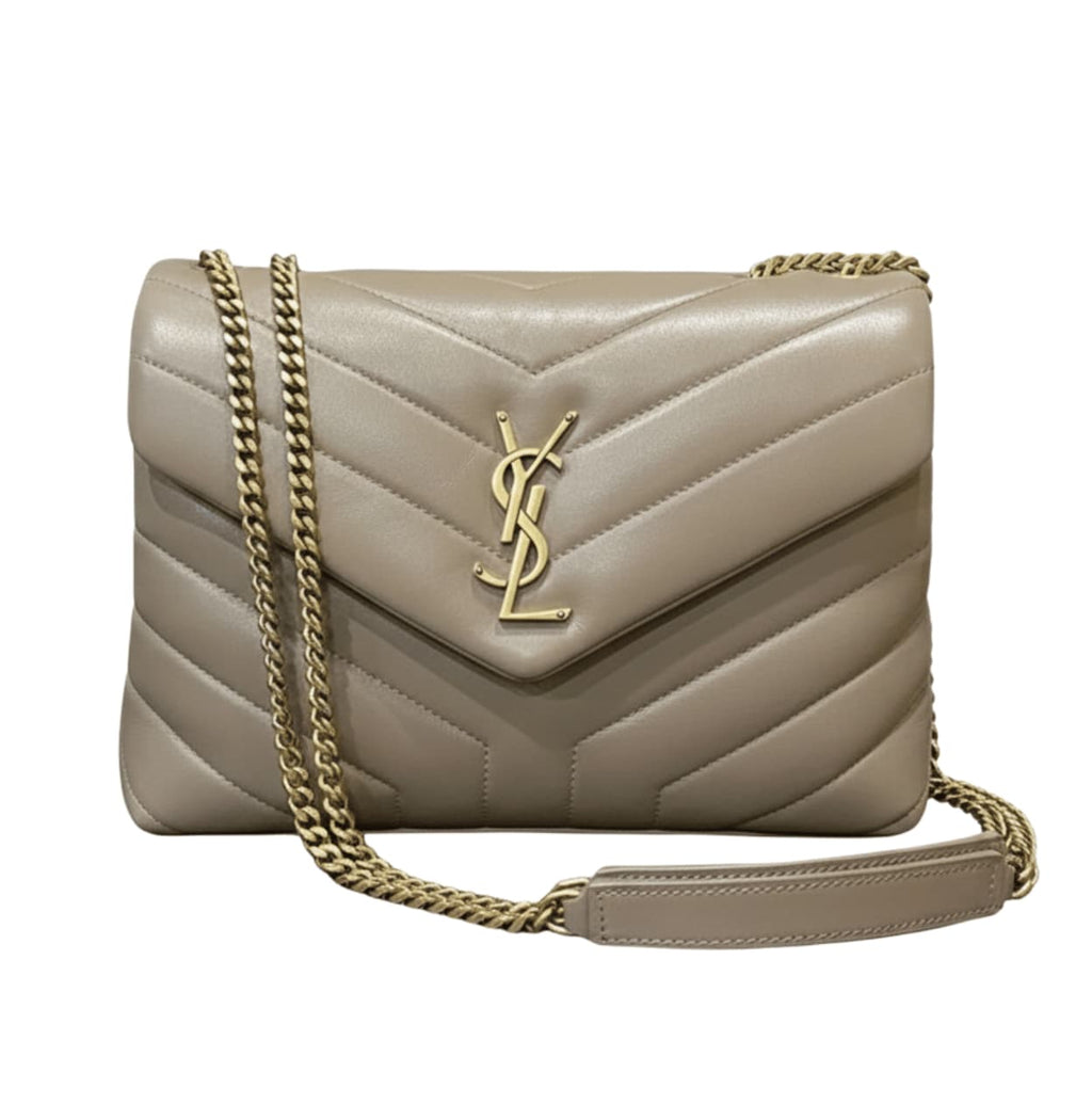 Saint Laurent Bag | Loulou Small Chain Bag Beige Calfskin Leather