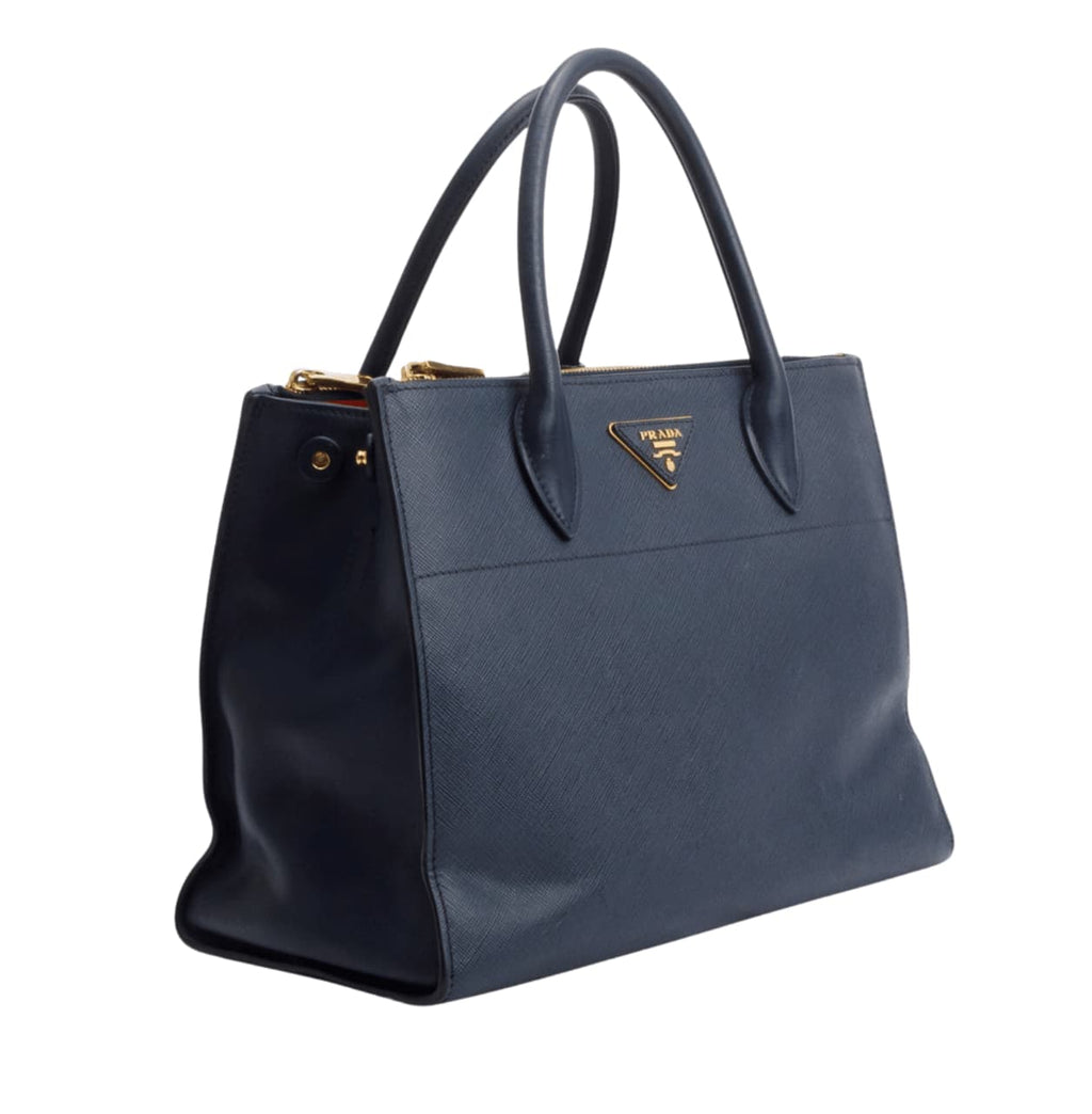 Prada Bag | Saffiano Leather Tote Bag Navy Blue