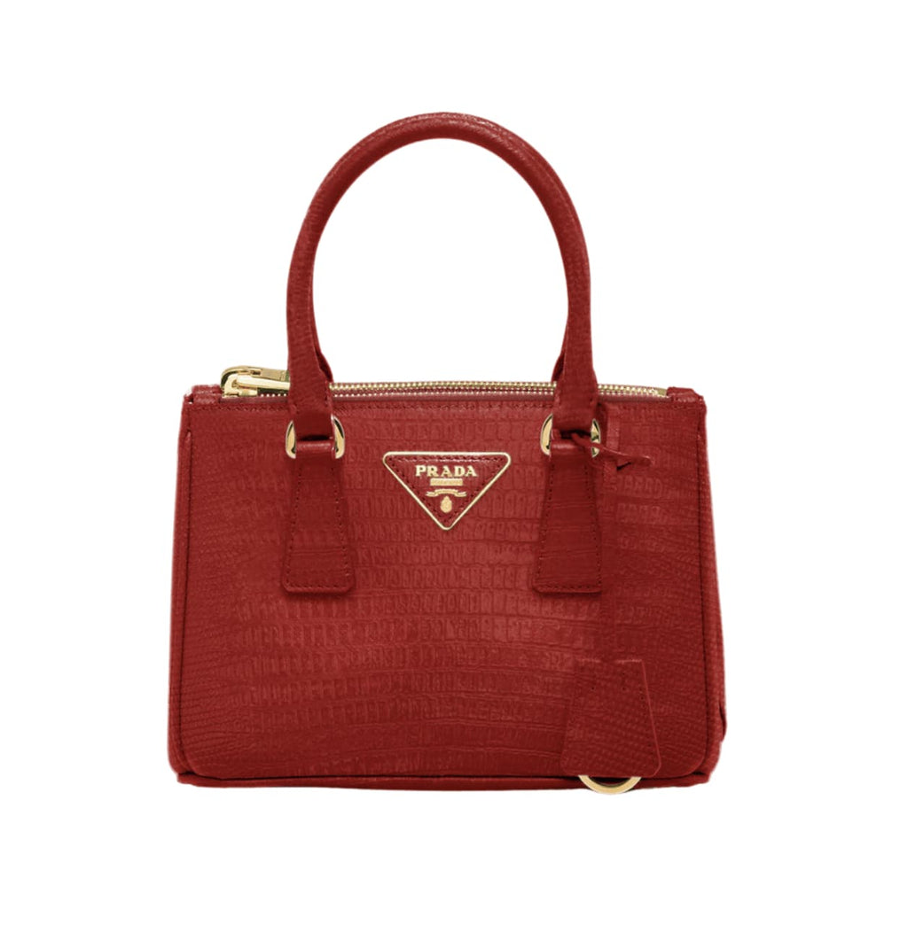 Prada Bag | Galleria Mini Lizard Skin Bag Red