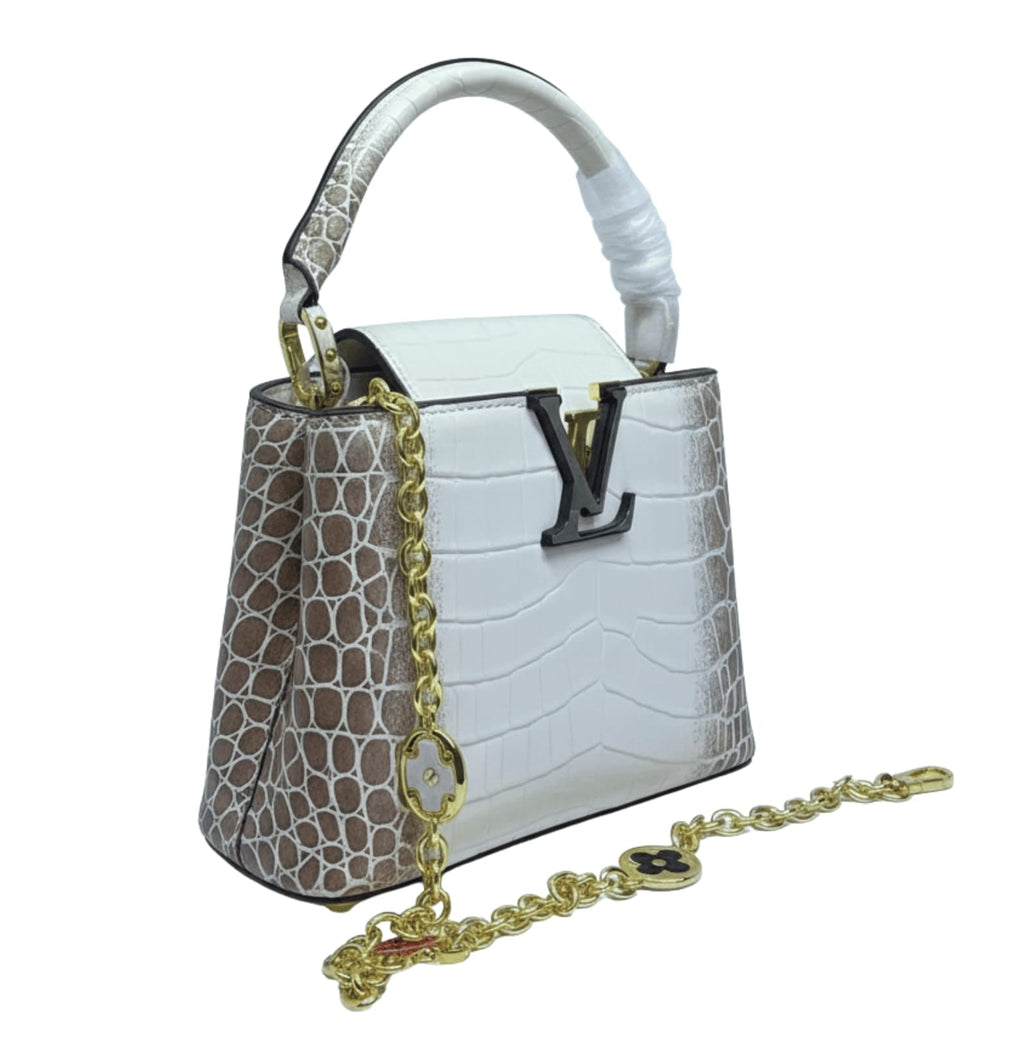 Louis Vuitton Bag| Ćapucines White Brown Crocodilian Leather