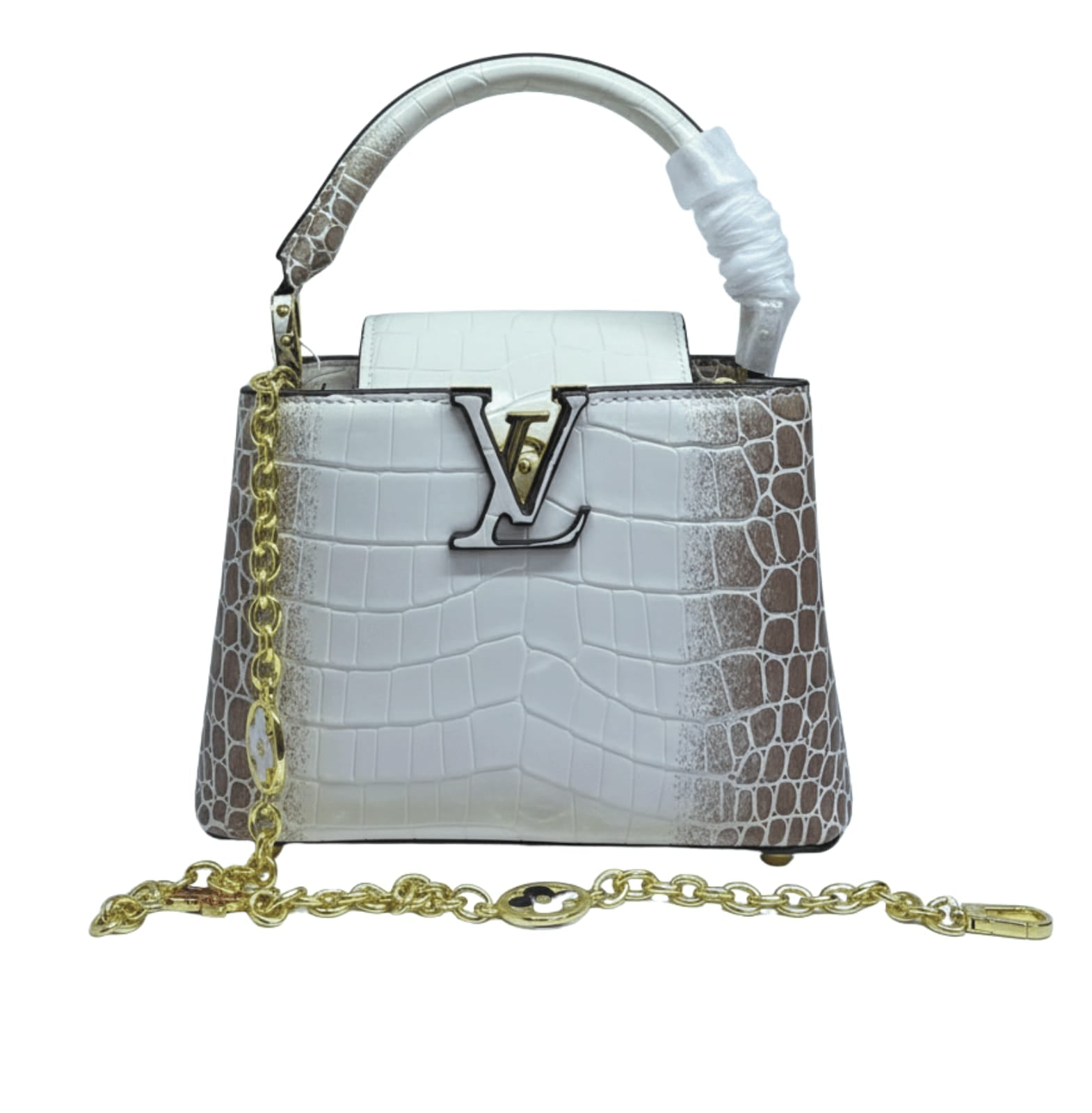 Louis Vuitton Bag| Ćapucines White Brown Crocodilian Leather