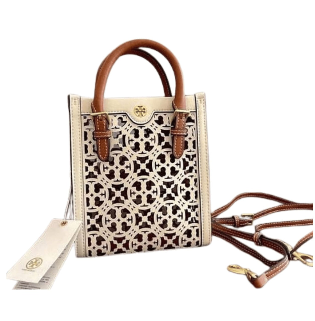 Tory Burch Bag | T Monogram Laser-Cut Mini Tote Bag