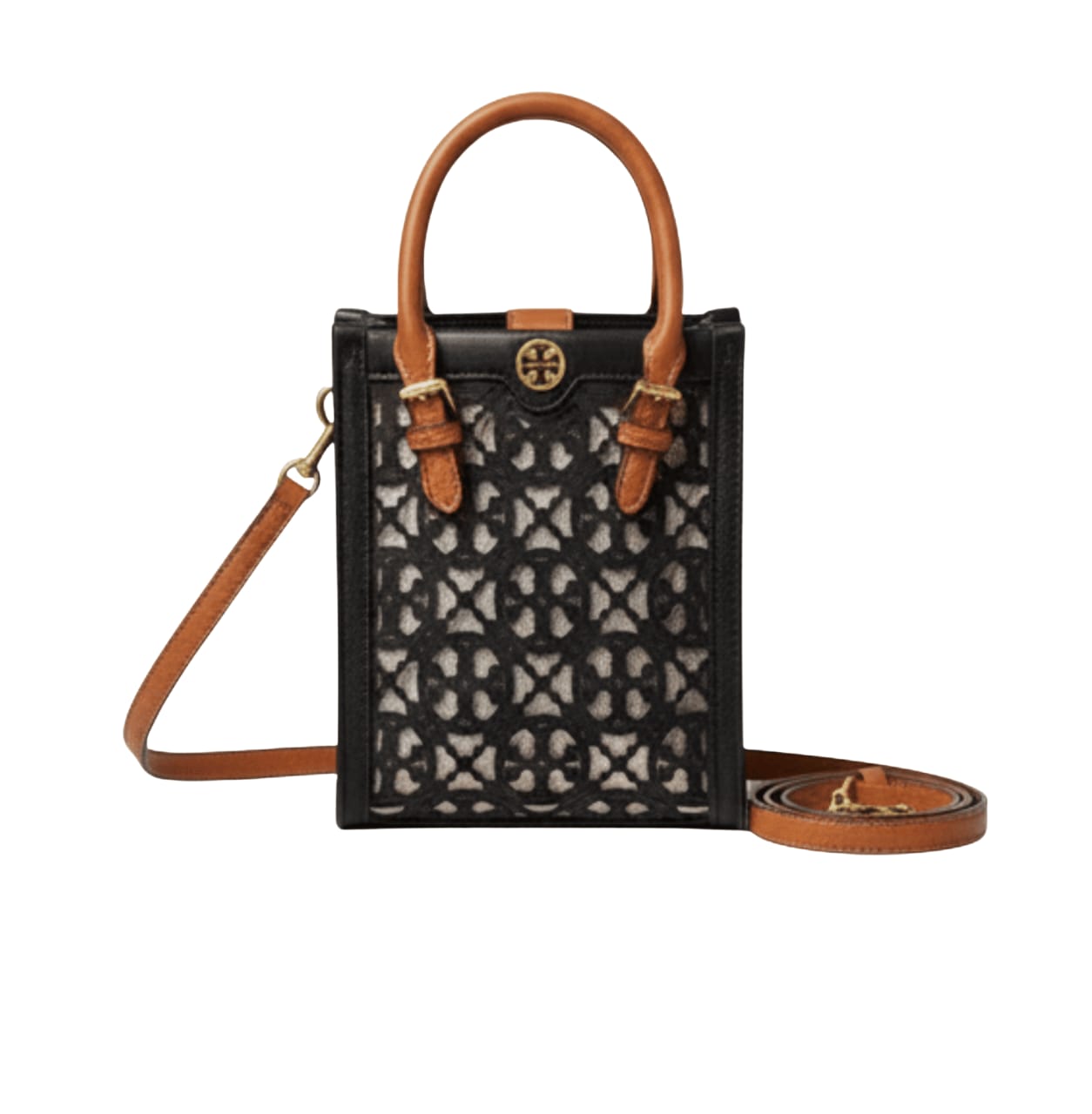 Tory Burch Bag | Monogram Laser Cut Mini T Tote Bag