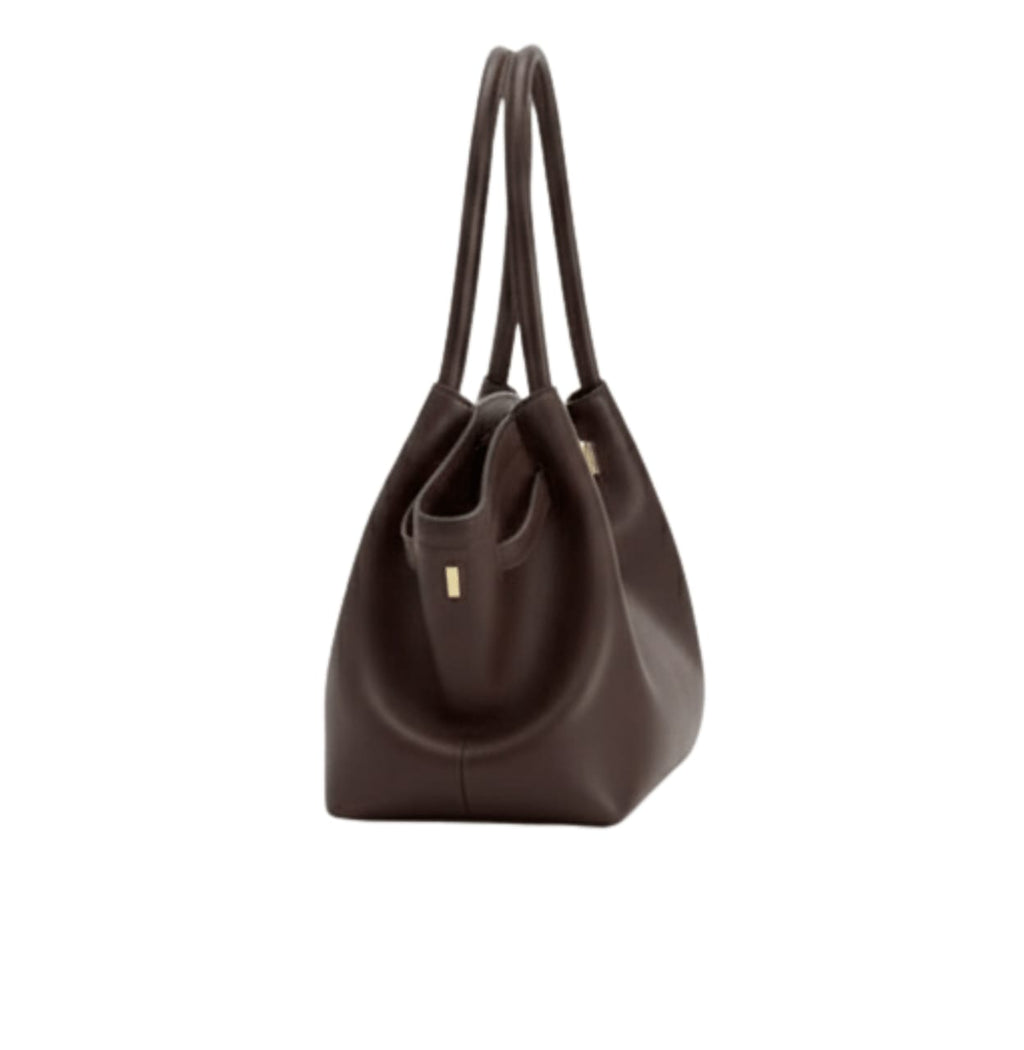Jw Pei Bag | Hana Tote Bag In Faux Suede And A Dark Brown Color