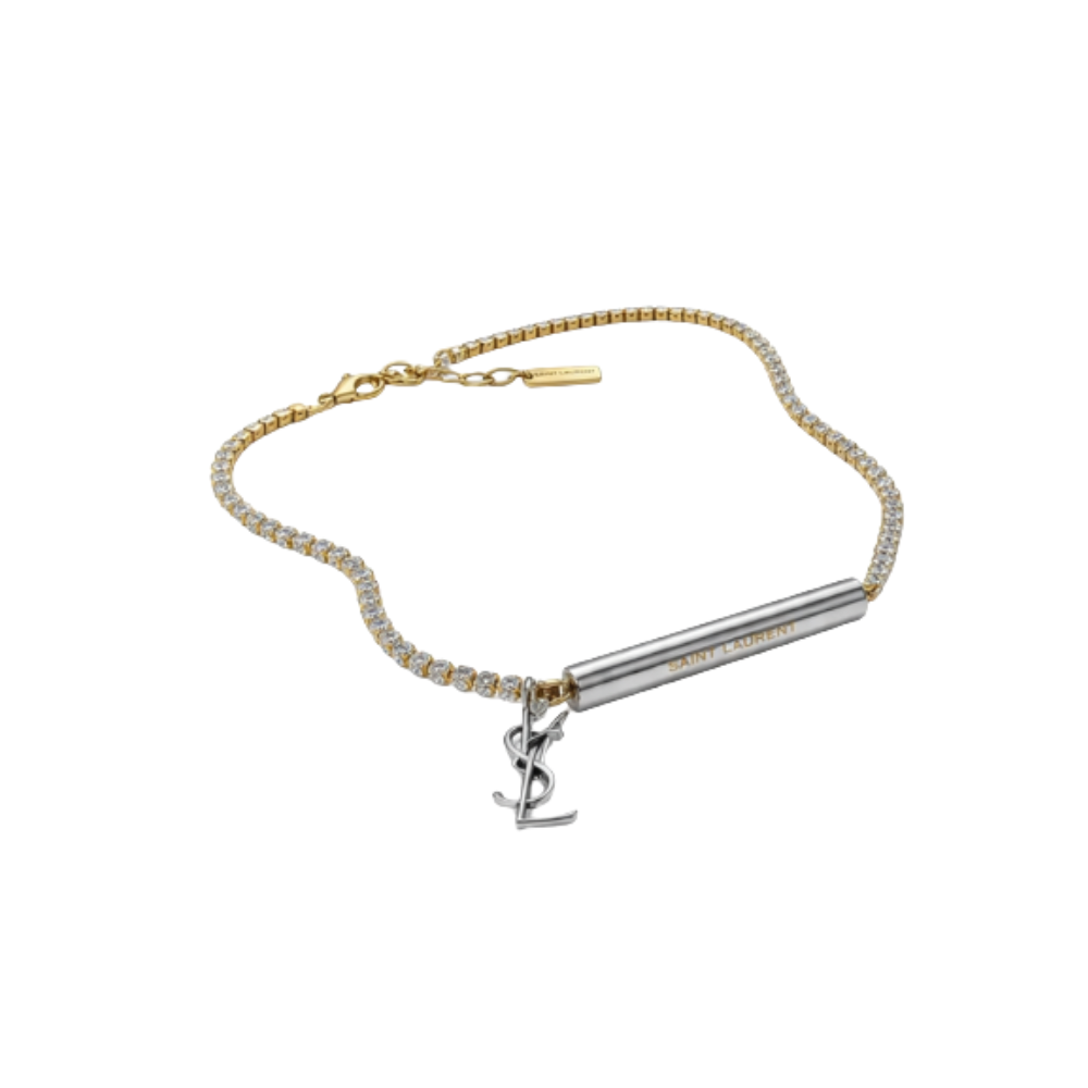 YSL Jewelry | Cassandre Tennis Necklace Silver Crystals