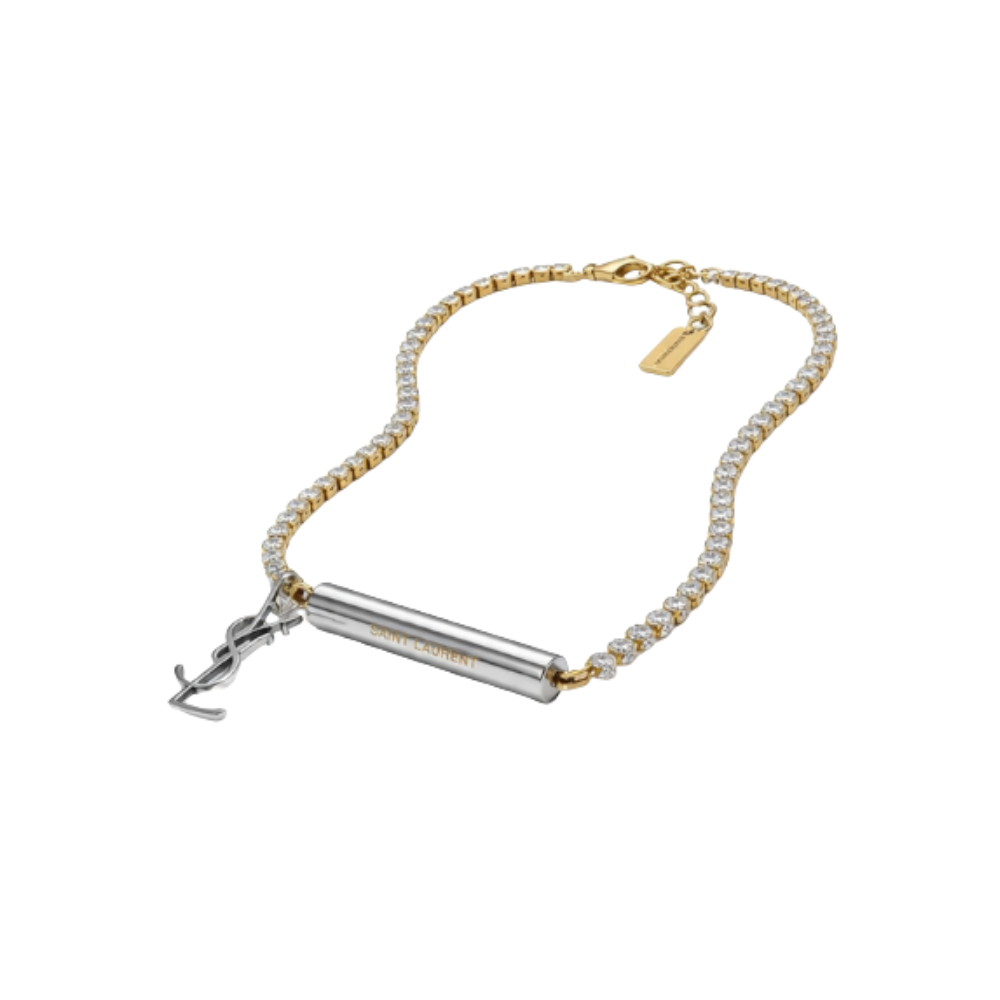 YSL Jewelry | Cassandre Tennis Necklace Silver Crystals