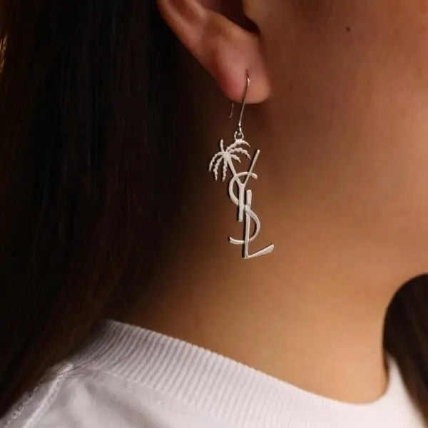 YSL Jewelry | Cassandre Opyum Stud Earrings Silver Crystals