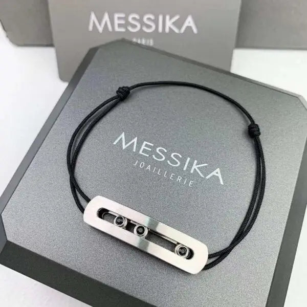 Messika Jewelry | Titanium Cord Bracelet Natural Titanium Diamonds