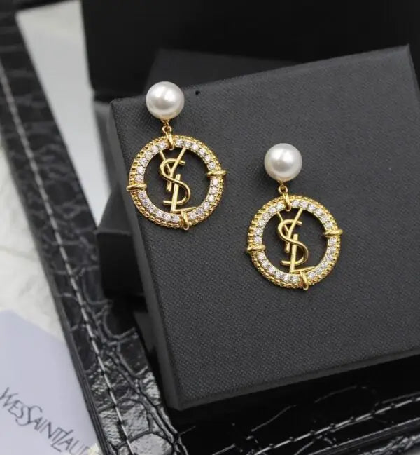YSL Jewelry | Cassandre Opyum Stud Earrings Silver Crystals