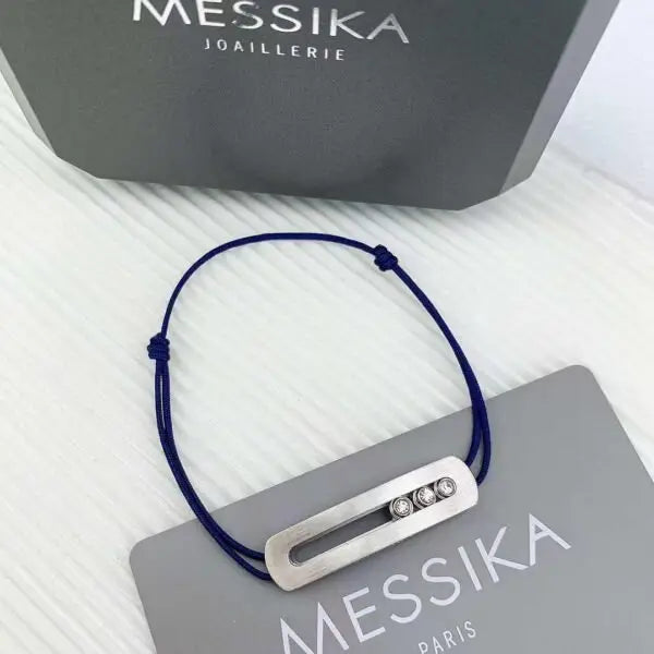 Messika Jewelry | Titanium Cord Bracelet Natural Titanium Diamonds