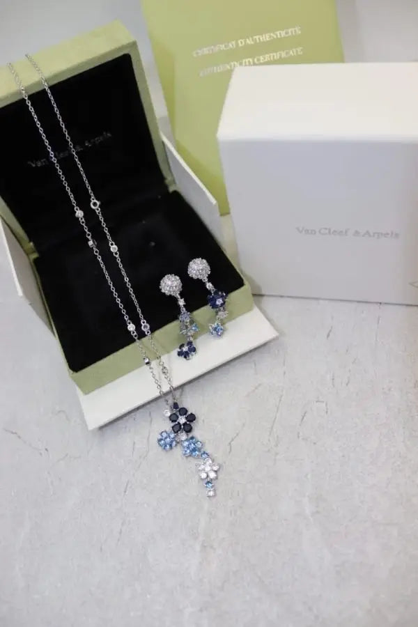 Van Cleef & Arpels Jewelry | Silver Blue Sapphires Diamonds