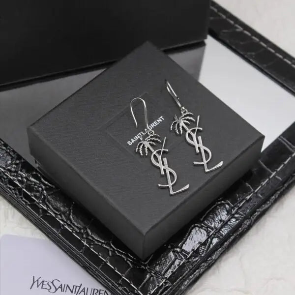 YSL Jewelry | Cassandre Opyum Stud Earrings Silver Crystals