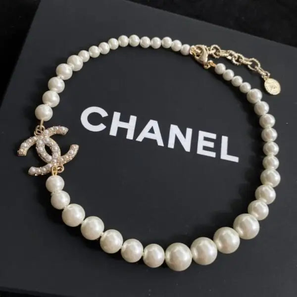 Chanel Jewelry | CC Logo Choker Necklace Gold Tone