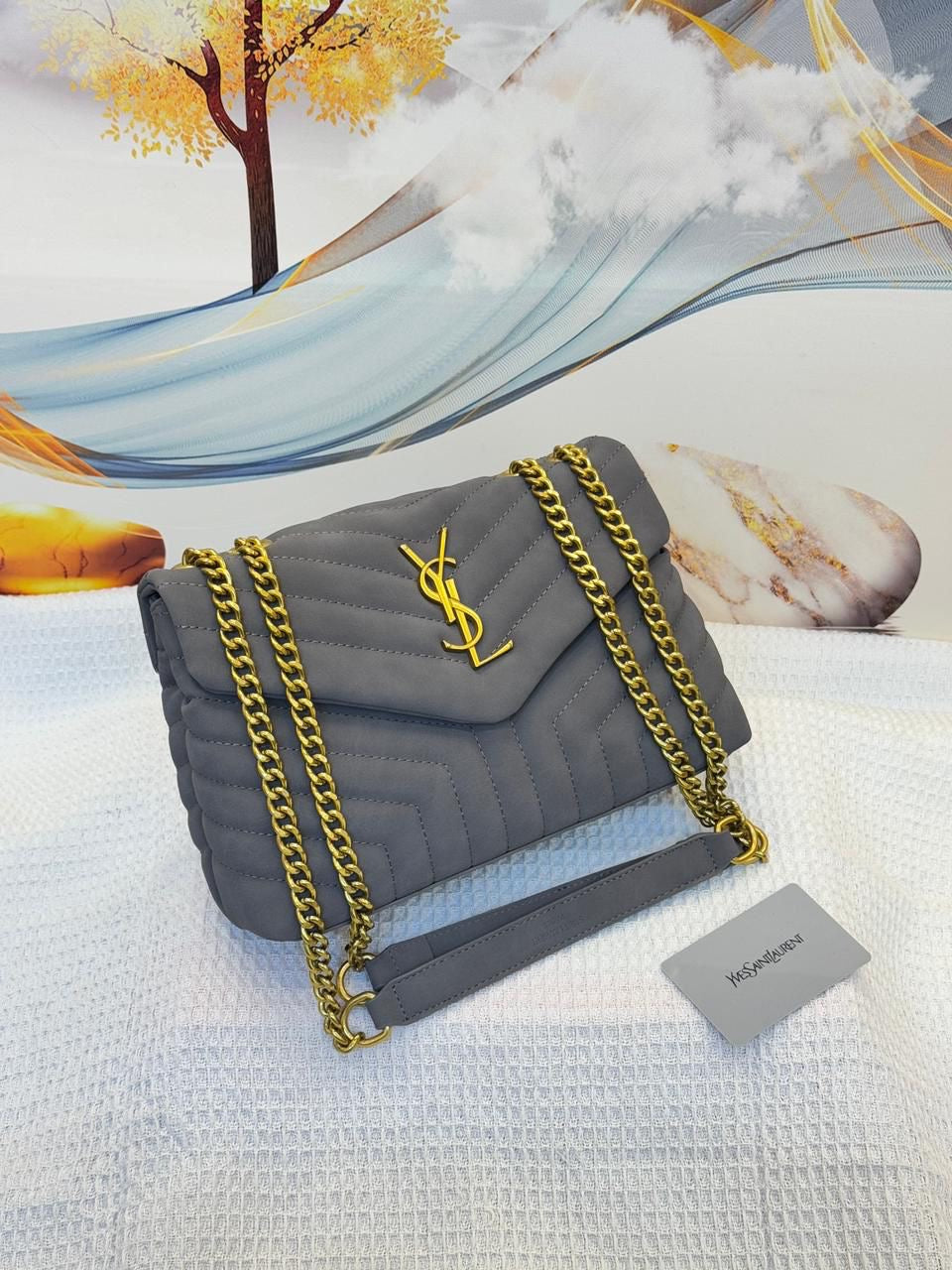 Saint Laurent Bag | Loulou Grey-Golden