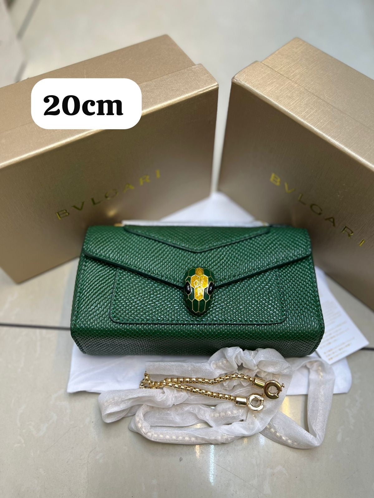Bvlgari Bag Serpenti Forever Chain Wallet Green