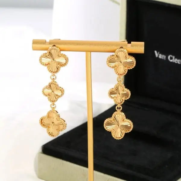 Van Cleef & Arpels Jewelry | Dangle Earrings Gold Full Crystals