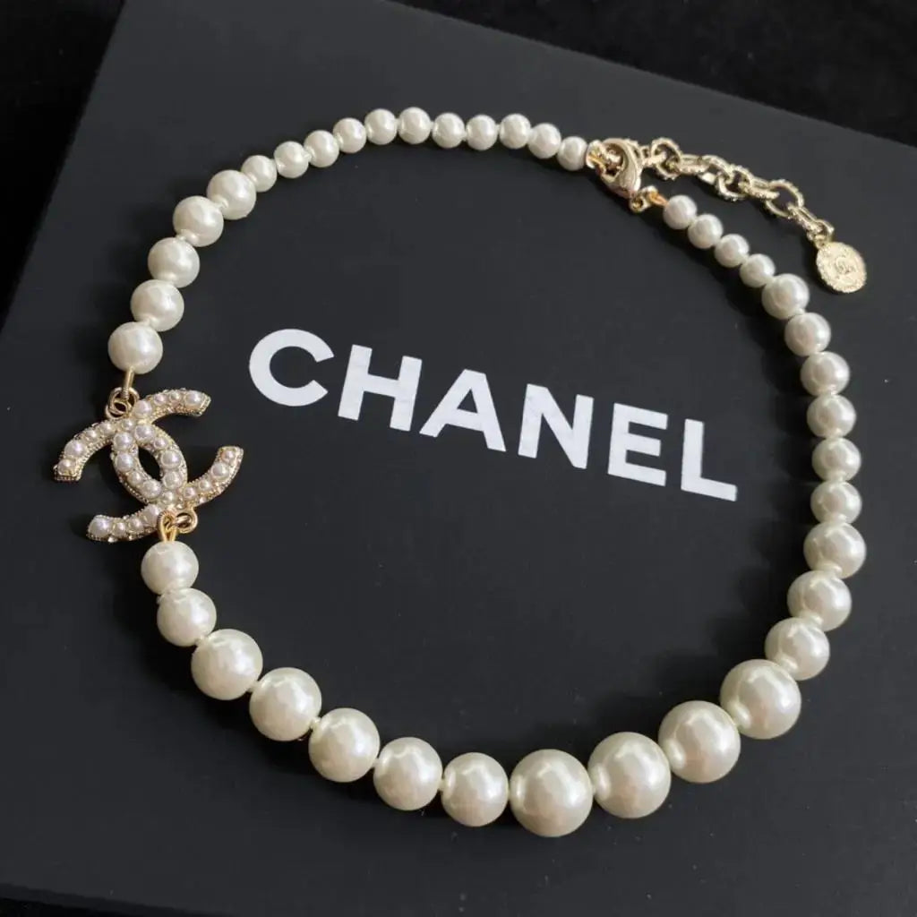 Chanel Jewelry | CC Logo Choker Necklace Gold Tone