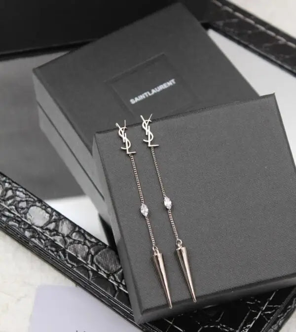 YSL Jewelry | Cassandre Opyum Stud Earrings Silver Crystals