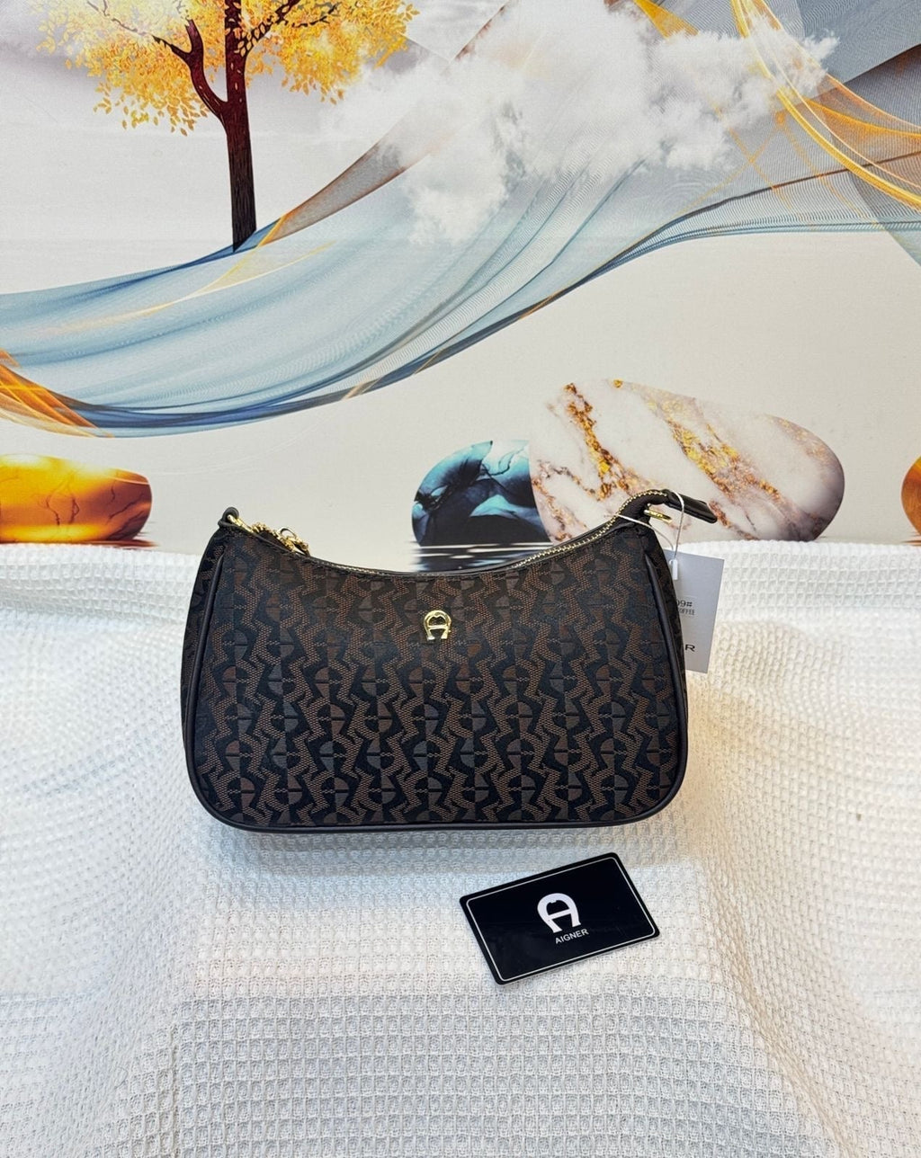 Aigner Bag | Juna Pochette Icon XS Signature Brown