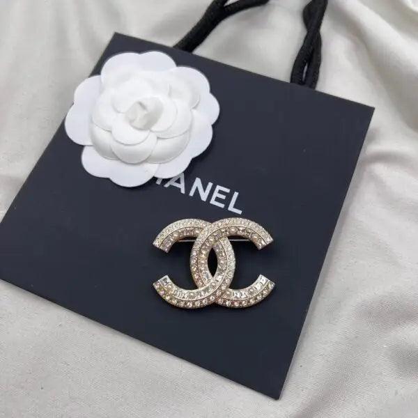 Chanel Jewelry | Crystal Resin Pearl Pavé CC Logo Brooch