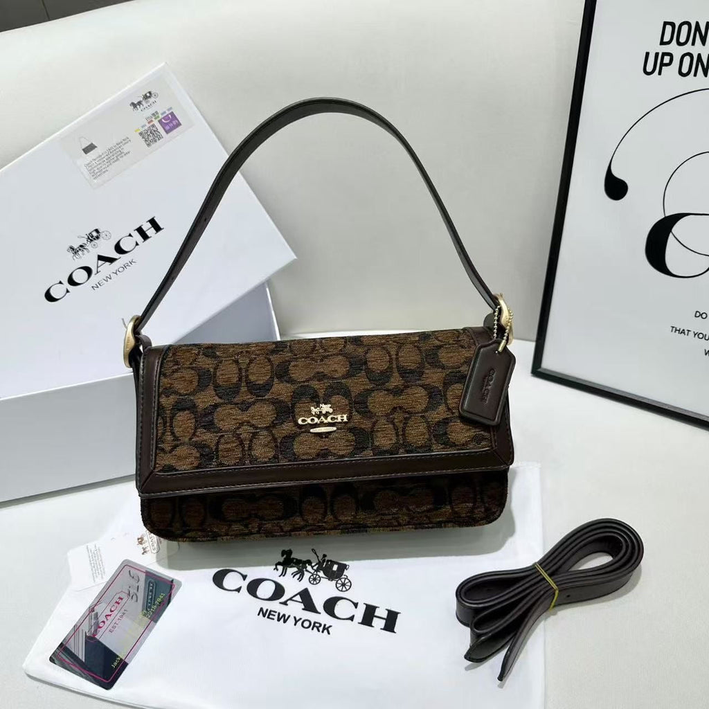 Coach Bag | Etta Small Flap Signature Chenille Truffle
