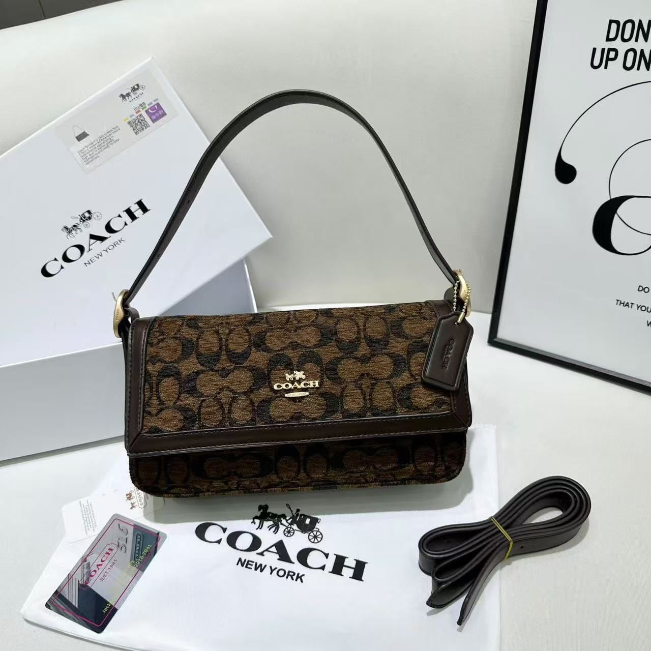 Coach Bag | Etta Small Flap Signature Chenille Truffle