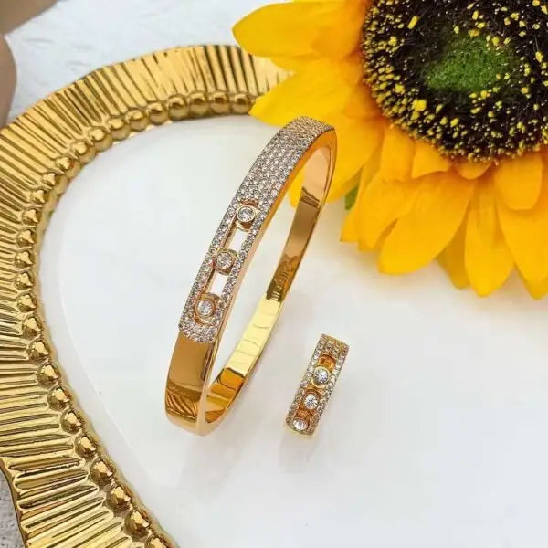 Messika Jewelry | Move Noa Pavé Bangle Ring Set White Gold Diamonds