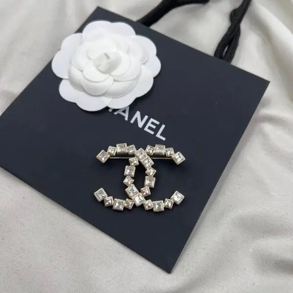 Chanel Jewelry | Crystal Resin Pearl Pavé CC Logo Brooch