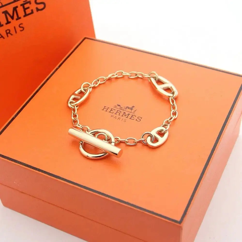 Hermès Jewelry | Chaine Ancre Farandole Bracelet Gold Plain